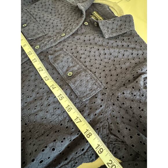 Banana Republic Dillon‎ Shirt Women's Size Medium Navy Cutout - Picture 6 of 8